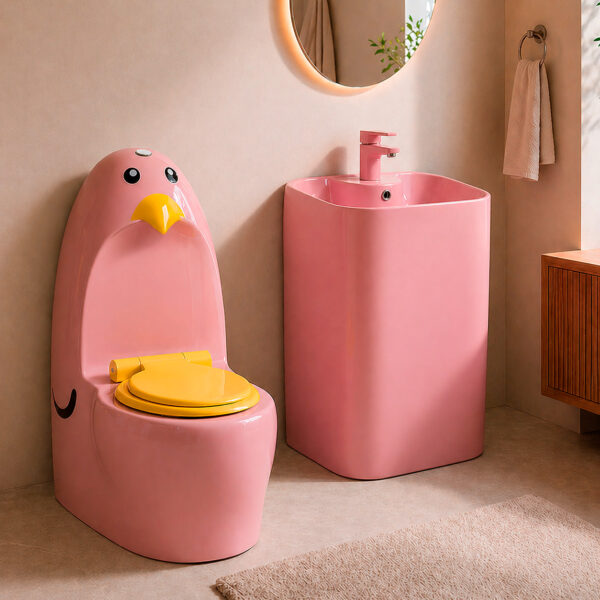 Авторський дитячий унітаз та умивальник Pink